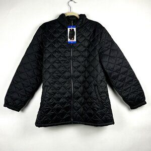 NWT 32 Degrees Heat Women's Full Zip Black Puffer Jacket Quilted | Size L